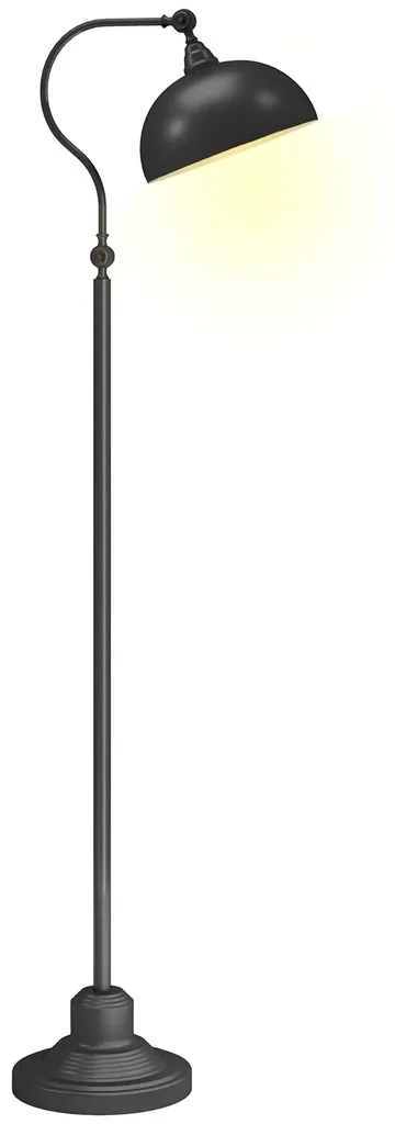 Lampadaire rotatif 180° réglable noir, luminaire de sol 152 cm chic
