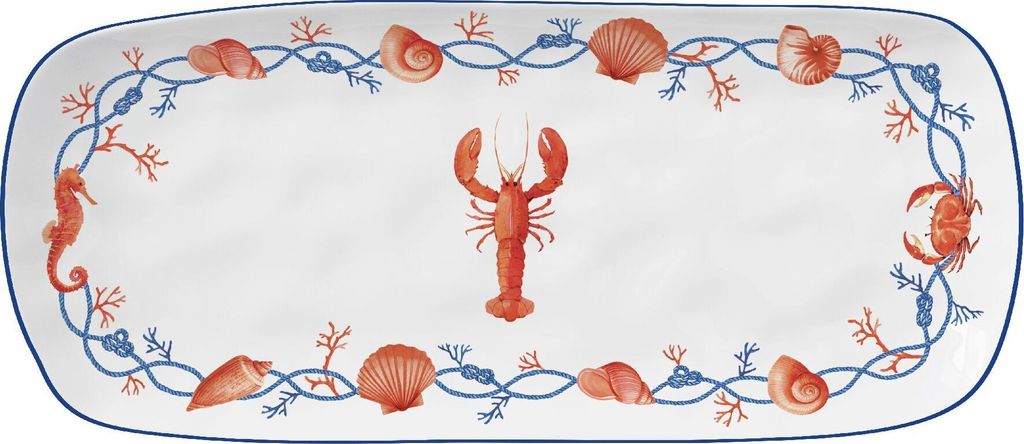 Servierplatte COTE DE MER Meeresküste 40x17,5cm aus Porzellan Easy Life