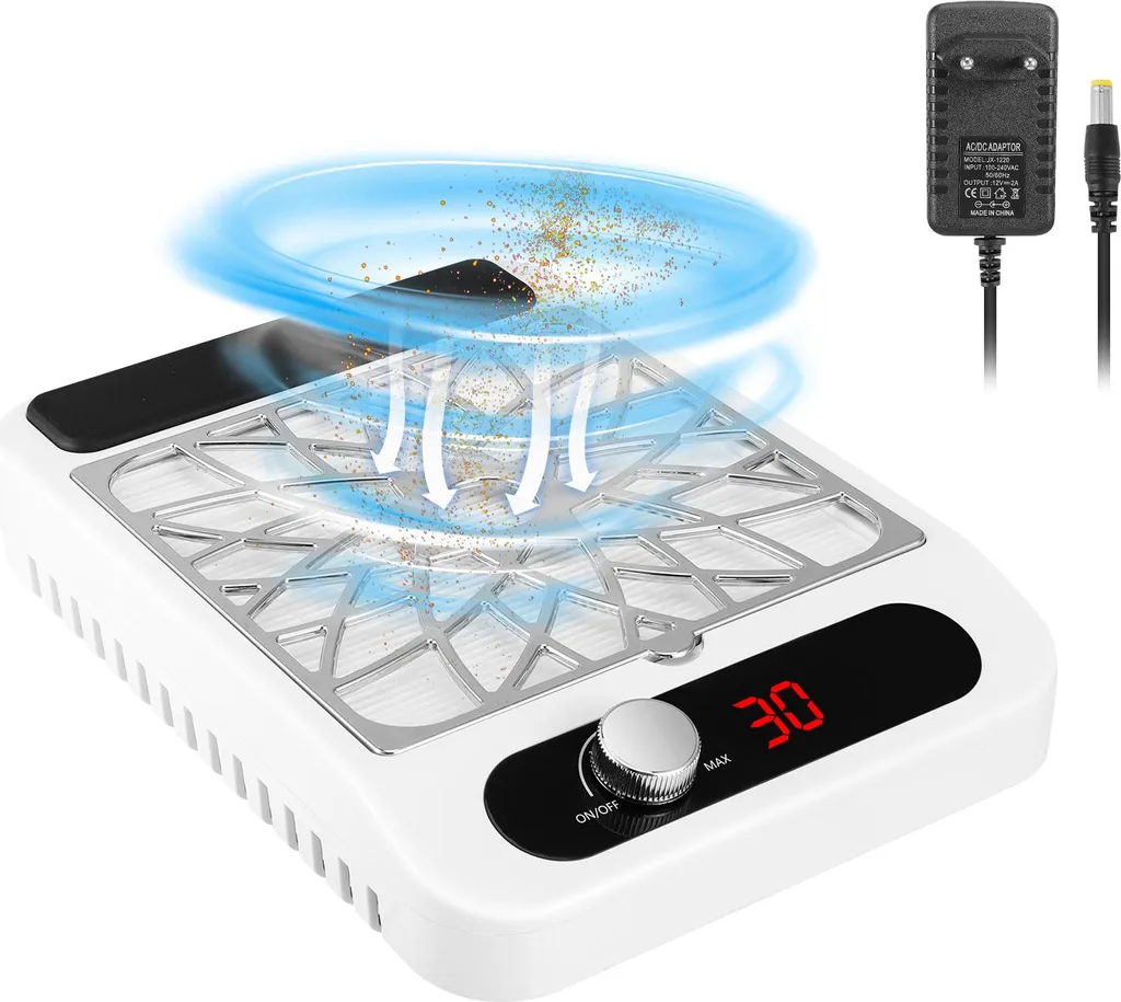 Aspiratore Unghie Professionale Silenzioso Bianco - Batteria Inclusa