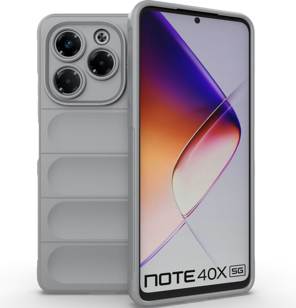 Handyhülle für Infinix Note 40X 5G Weich TPU Silikon Stossfest Anti-rutsch Hülle Grau