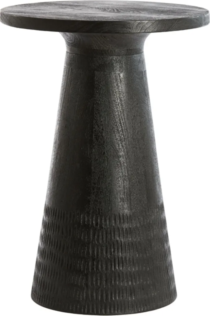 Table d'appoint Paxos métal noir mat Ø45x64 cm - Finition haute qualité