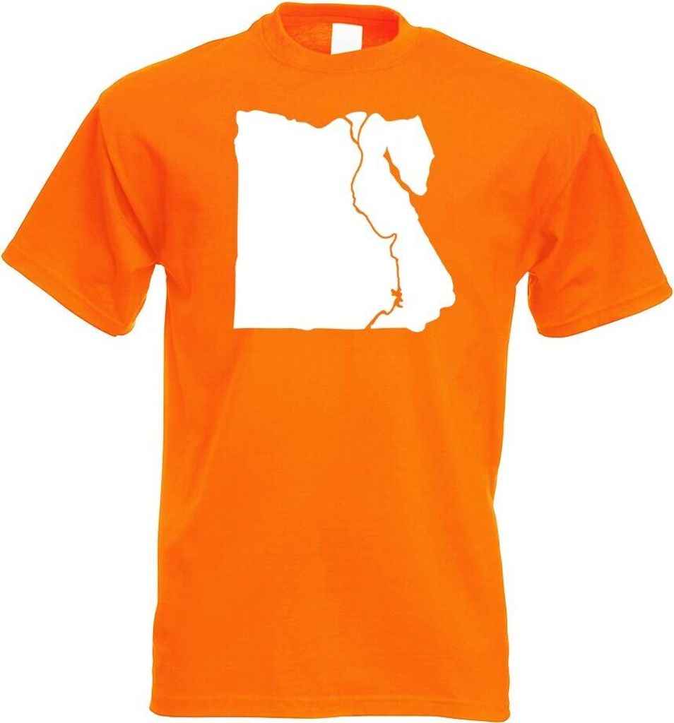 Kiwistar - T-Shirt - orange - Ägypten Umriss Kontur Herren Funshirt Bedruckt Design Sprüche Spruch Motive - mit Motiv Bedruckt - Funshirt Design ...