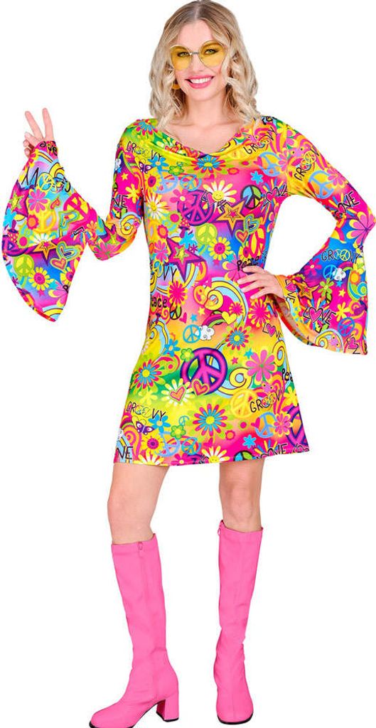 Love and Peace Hippie Damenkostüm Produktbild 