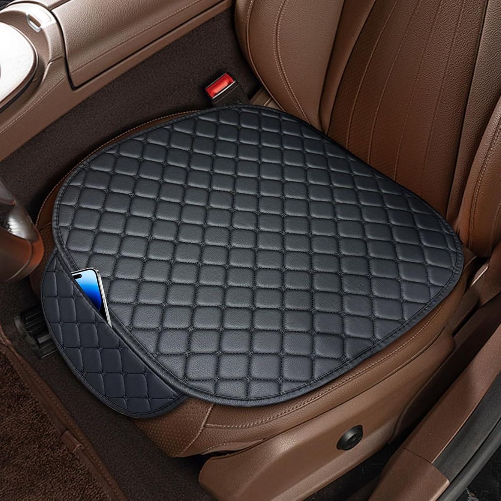 Plstod Sitzkissen Auto, 2 Stück Sitzauflage Auto Vordersitze, Stilvolle Car Seat Cover wasserdichte, Anti Rutsch Autokissen, Atmungsaktiv, Universal