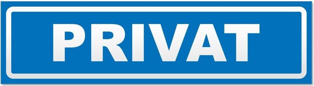 Kiwistar Privat invertiert Magnetschild Schild magnetisch - 30cm Blau - Magnetfolie für Auto PKW Kfz