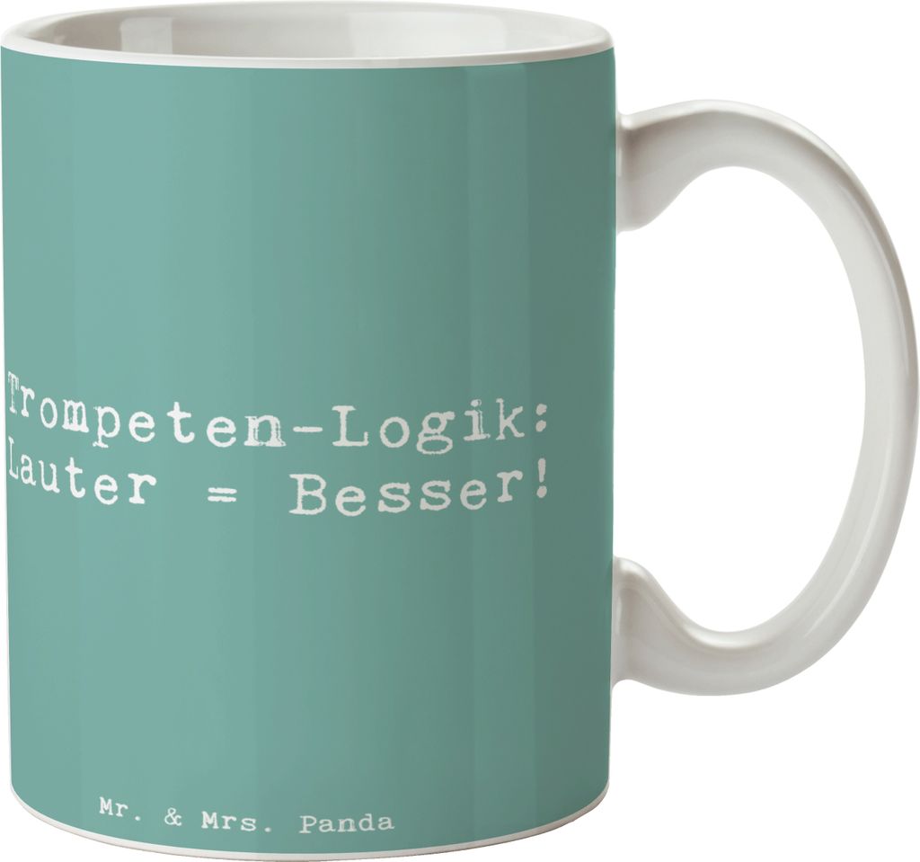 Mr. & Mrs. Panda Kaffeetasse Spruch Trompeten Weisheit - Meeresbrise - Geschenk, Trinkbecher, Teetasse, Musiker, jazzig, Lernen, Kaffeebecher, Tass...