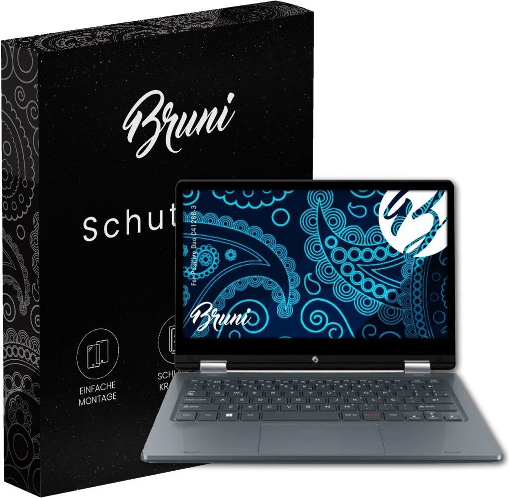Bruni Basics-Clear 2x Schutzfolie kompatibel mit Positivo Duo (C4128B-3) Folie
