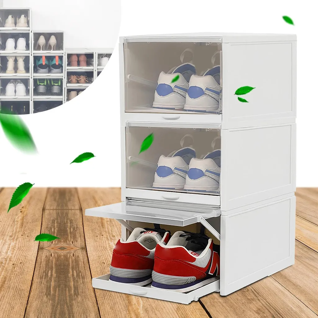 Boîtes à Chaussures en ABS avec Poignée : Rangement Solide et Durable