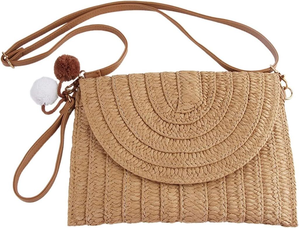 Strohtasche, Korbtasche, Damen-Einschulter-Strohtasche, Produktbild 