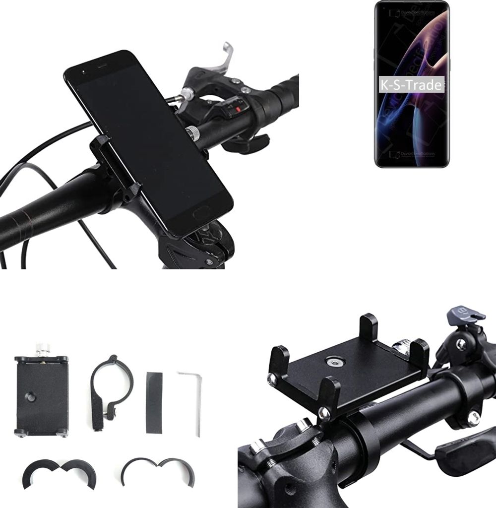 K-S-Trade Handyhalterung für das Fahrrad kompatibel mit Oppo Find X3 Pro Photographer Edition Halter Lenkstange Fahrradhalterung Motorrad Bike Mount