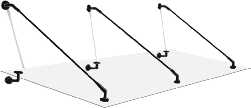 Glaszentrum Hagen 200x90 cm Glasvordach Klar BK-STB3 Produktbild 