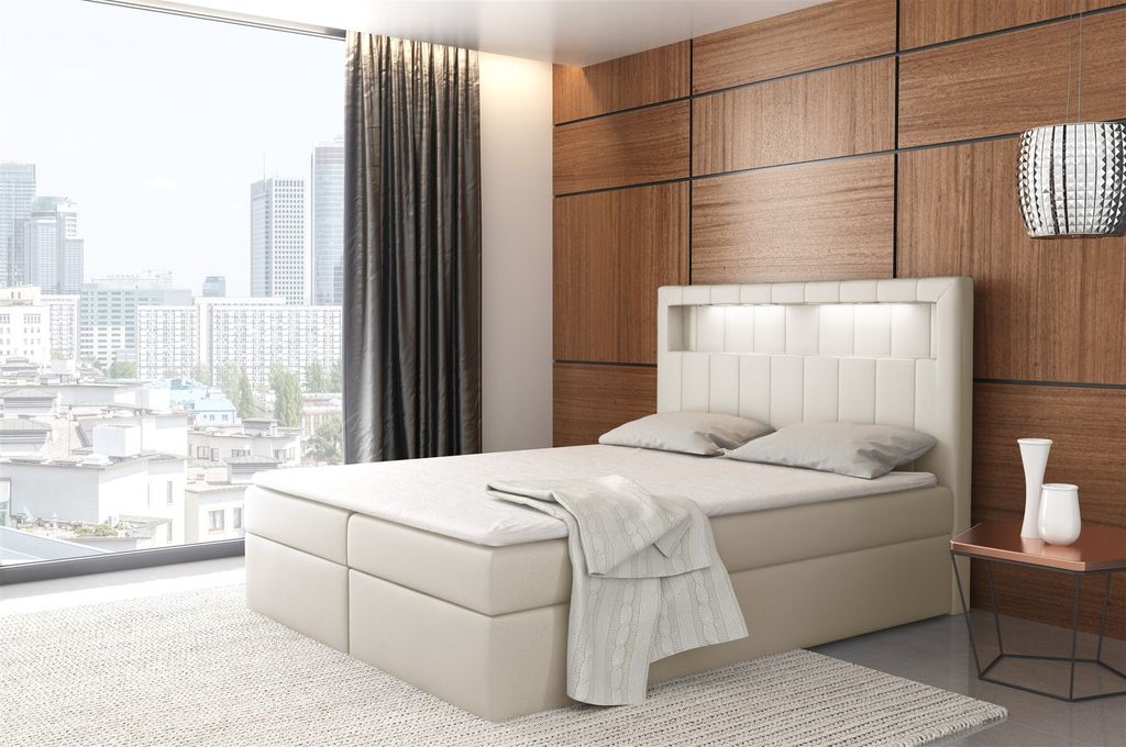 Boxspringbett Schlafzimmerbett STORM 200x200cm inkl.LED