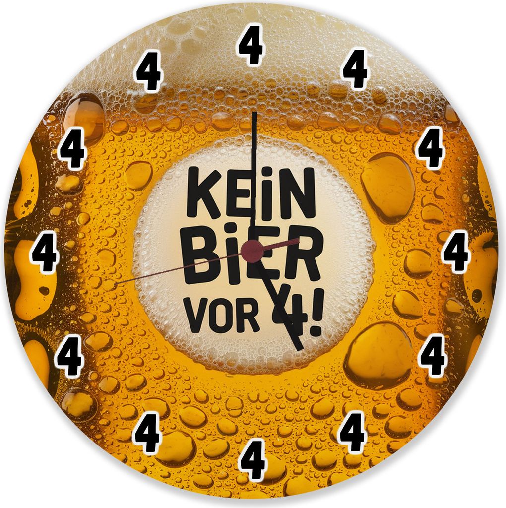 Kein Bier vor 4! Wanduhr aus Alu Produktbild 
