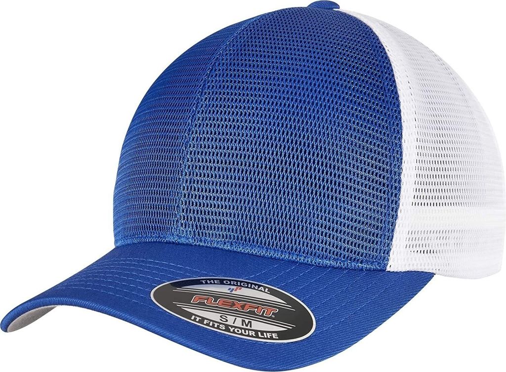 Flexfit - Herren/Damen Uni Zweifarbig - Kappe "Omnimesh", Netzmaterial RW8069 (L - XL) (Königsblau/Weiß)