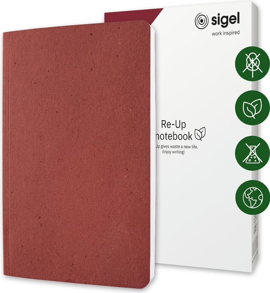 sigel Notizbuch Re-Up DIN A5 kariert rot 50 Blatt