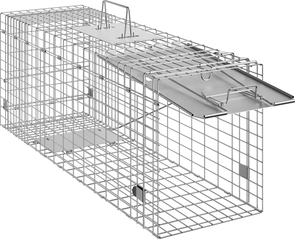 Cage de Capture Pliable pour Chats et Lapins en Maille d'Acier 78cm