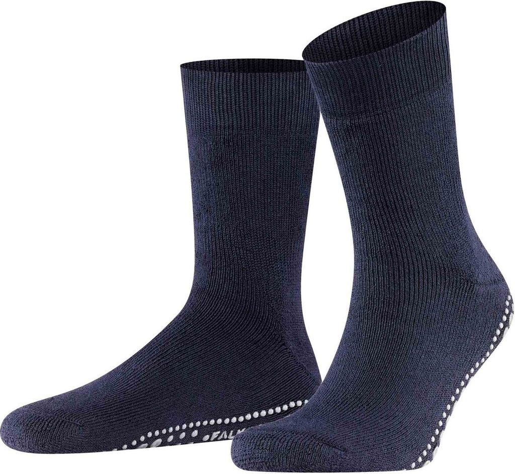 FALKE Uni Socken - Homepads, Hausstrümpfe, Noppen, Merino-Wolle Dunkelblau 35-38