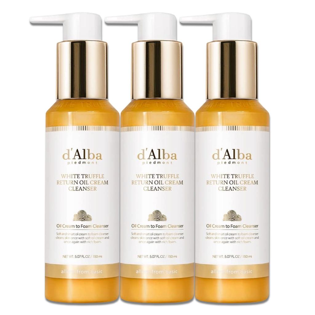 d’Alba White Trüffle Return Cream Cleanser Reinigungscreme Make-up-Entfernung, 3x 150ml