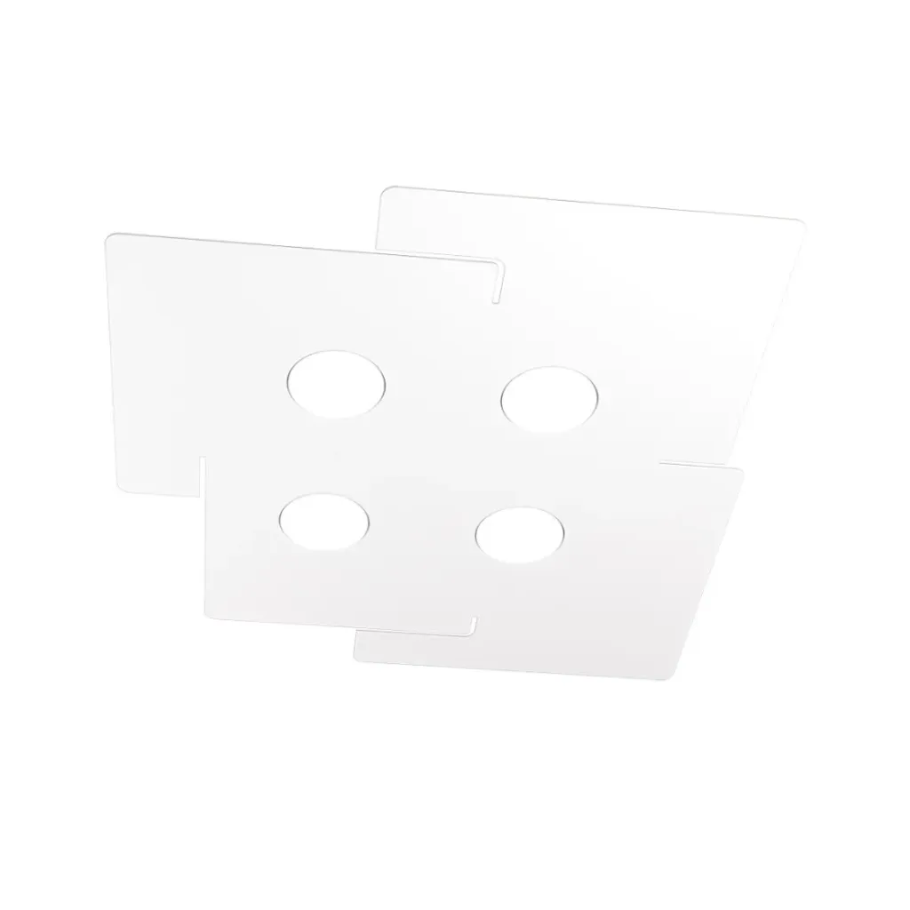 Grand Plafonnier Rectangulaire Blanc en Métal pour Salon et Cuisine