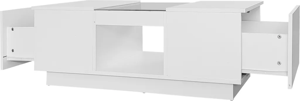 Table Basse Blanche avec LED Multicolores APP et 2 Tiroirs de Rangement - 9