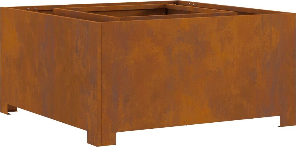 Möbel Feuerstelle Quadratisch 80x80x40 cm Cortenstahl - Feuerkörbe & -schalen 858965