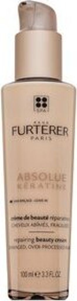A bottle of hair cream with a pump dispenser.