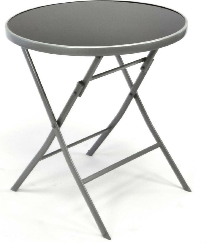 VCM Klapptisch | Glastisch | Stehtisch braun | klappbar Bistrotisch | Bartisch | Terrassentisch | Ø 70cm