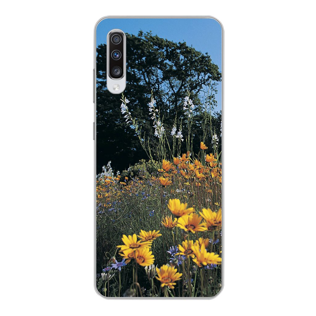 MuchoWow Handyhülle Schutzhülle Hülle für Samsung Galaxy A70 Blumen - Natur - Farbe Silikon Softcase Handy Hülle - Schutzhaube