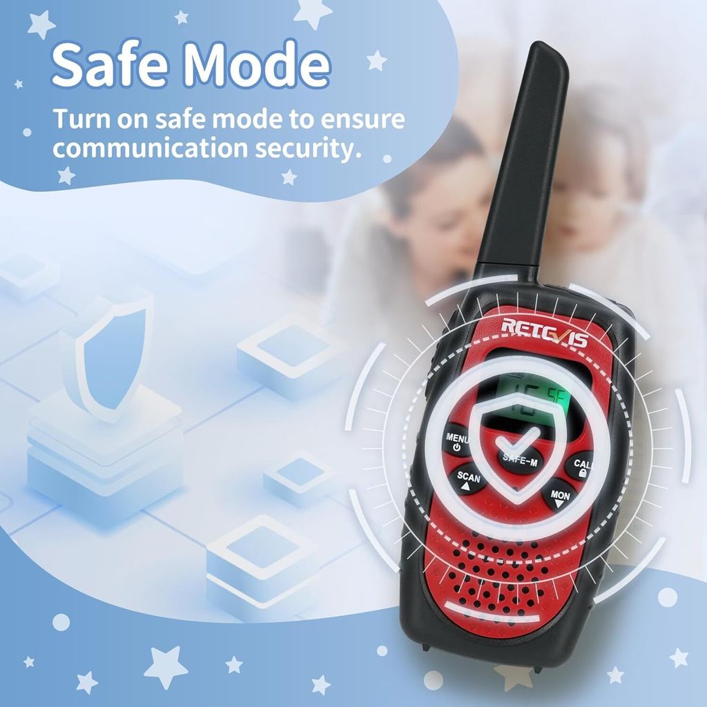 Retevis RT602 Walkie Talkie Ricaricabili Per Bambini – 2 Paia, 8 Canali, Torcia E VOX, Base Di Ricarica, Regalo Natale Per Gite E Avventure - 2