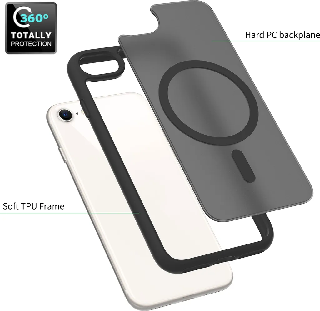 Cover MagSafe iPhone SE 2022/8 Rosa Opaco - Protezione Antiurto Top - 3