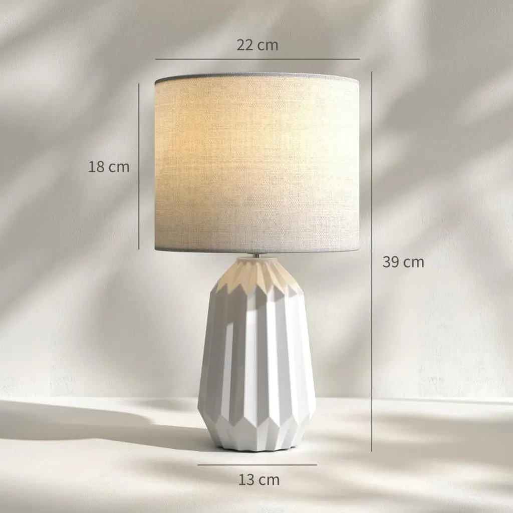 Lampe de bureau avec interrupteur à bascule et finition lin blanc
