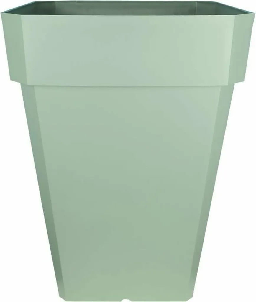 Jardinière carrée RIVIERA SOLEILLA plastique H53 cm coloris vert argile