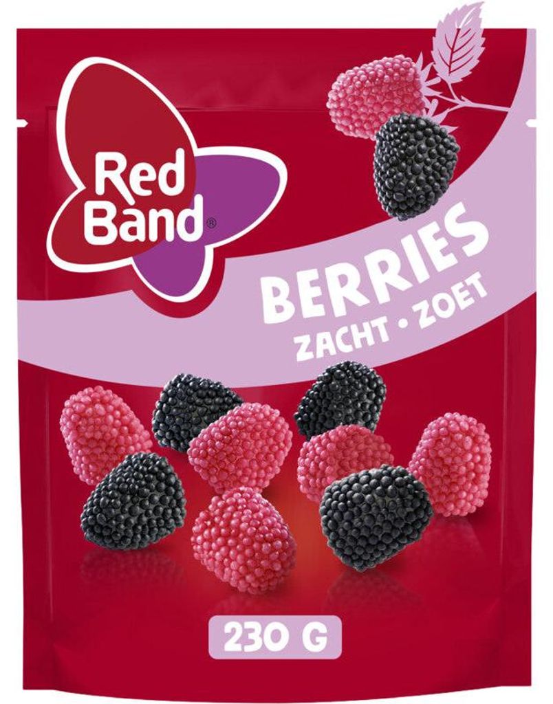 Red Band Berries Mix 230g, 30% weniger Zucker, Fruchtgummi-Mischung