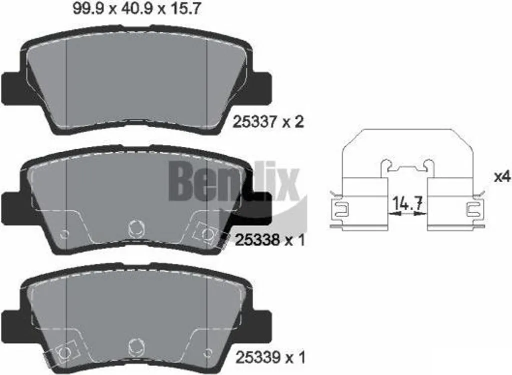Plaquettes de frein haute performance BENDIX BPD1553 anti-bruit et durables