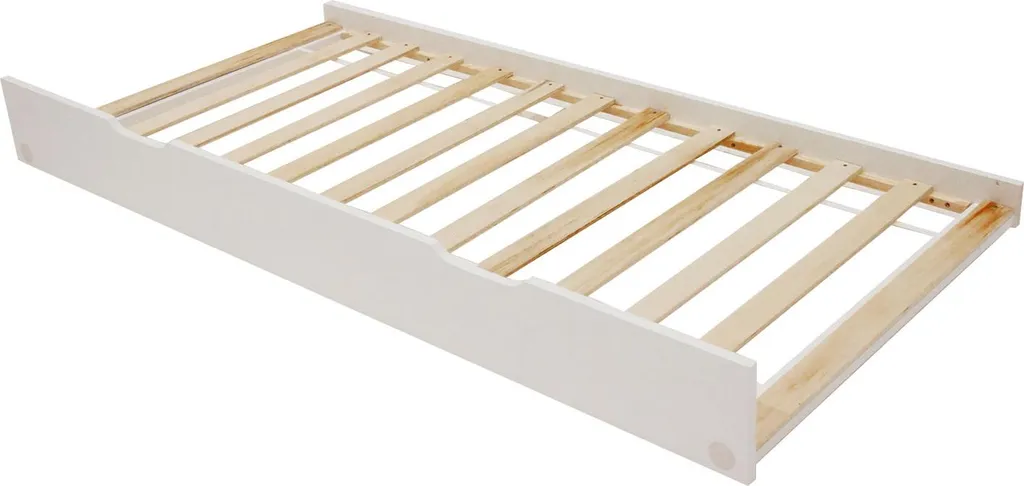 Tiroir-lit blanc en bois massif 90x190 cm pour lit enfant et ado évolutif