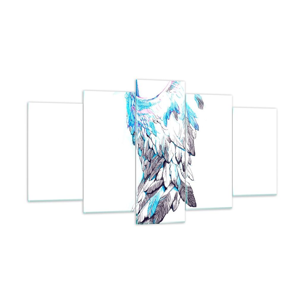 Bilder auf glas - Flügel Federn Perfektion Reinheit - 160x85cm - Glasbilder - Wandbilder - Kunstdruck - Wanddekoration aus Glas - Glas Bilder - Wa...