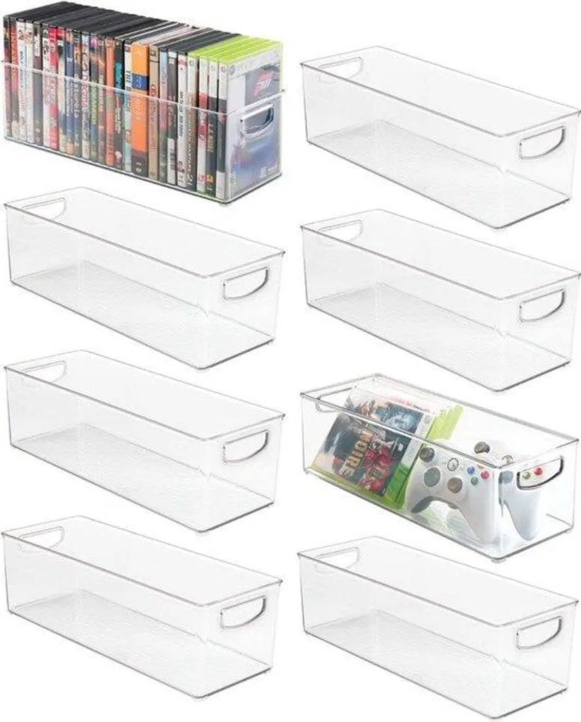Organisateurs de tiroir transparents et bacs empilables - Lot de 8