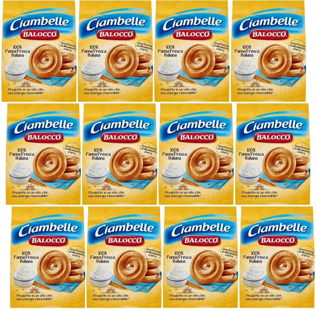 BALOCCO Faccine - Italienisches Mürbegebäck mit Schokolade und Haselnüssen 700g (Ciambelle, x12)