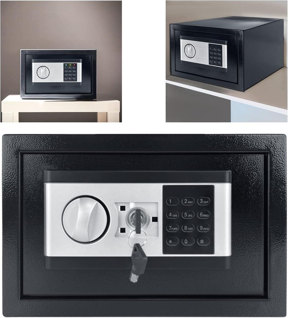 QEENTOE Safe Tresor, 12L Elektronischer Wandtresor, Produktbild 