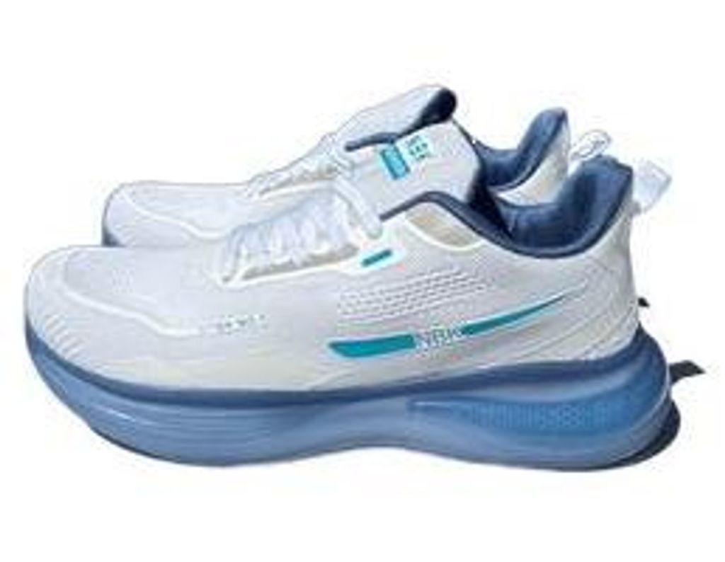 Herren Sneaker Sportschuhe Turnschuhe NBK Laufschuhe Dämpfung Mesh Gr. – Weiß/Blau, Gr. 44