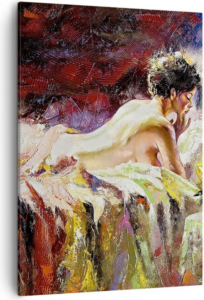 Bild auf Leinwand - Leinwandbild - Einteilig - Frau Modell - 50x70cm - Wand Bild - Wanddeko - Wandbilder - Leinwanddruck - Kunstdruck - Wanddekorat...