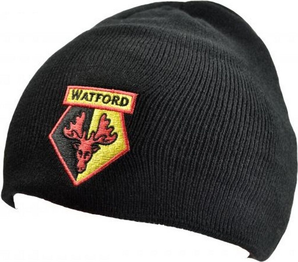 Watford FC - Mütze zum Aufrollen BS3460 (Einheitsgröße) (Schwarz)