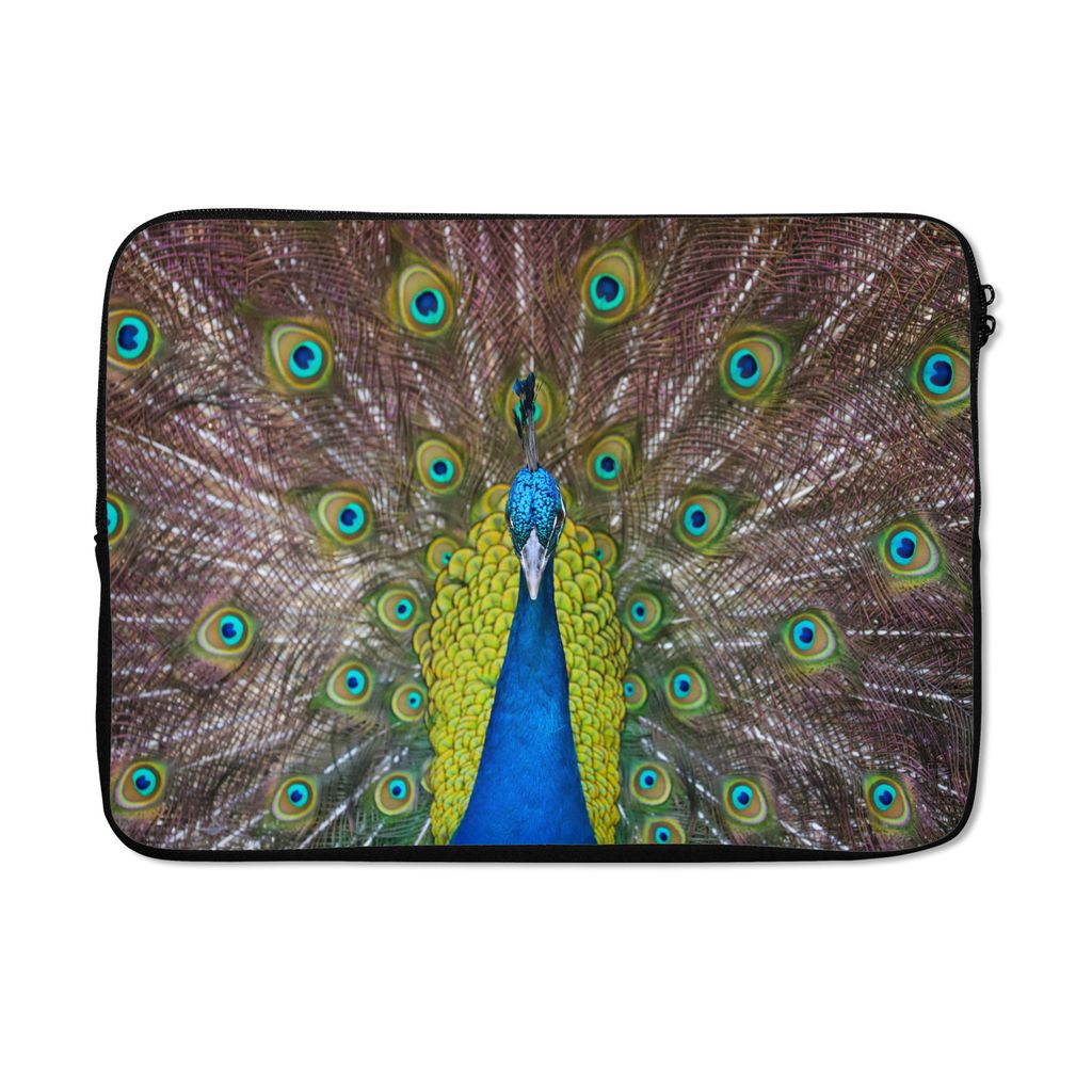 MuchoWow Laptop Hülle 14 ZollPfau - Federn - Augen Laptoptasche - Laptoptasche - Stoßsicher - Schutzhaube