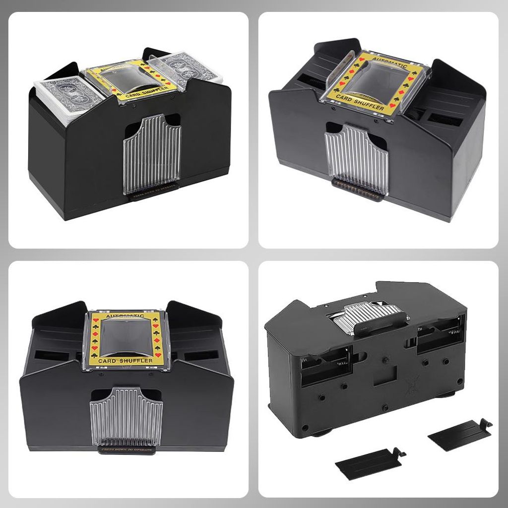 Distributeur Cartes Jeu Automatique Mélangeur De Cartes électrique - Mélange 1 à 4 Jeux - Alimentation USB Ou Piles - Pour Poker, Uno, Belote