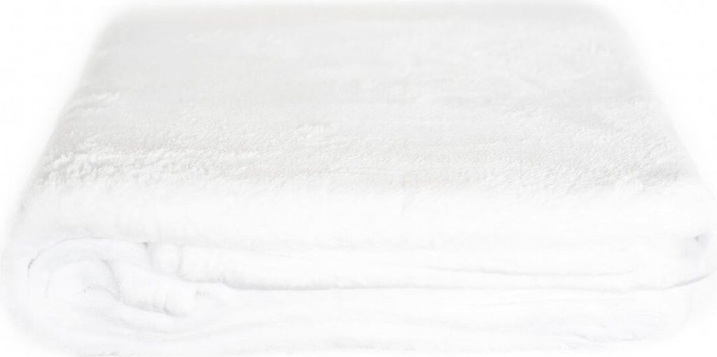 Kuschelige Decke 220x240 cm Fleecedecke Wohndecke aus Polyester Tagesdecke Weiß