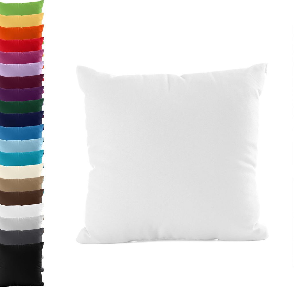 DOPPELPACK Kissenbezüge 40x145cm JERSEY Seitenschläferkissen Kissenbezug 100% Baumwolle 160gr/m² Kissenhülle Kissen, Farbe: Weiß