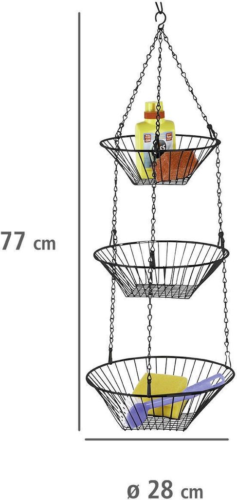 Kosz na owoce wiszący, 3 poziomy, WENKO Zdjęcie produktu 3