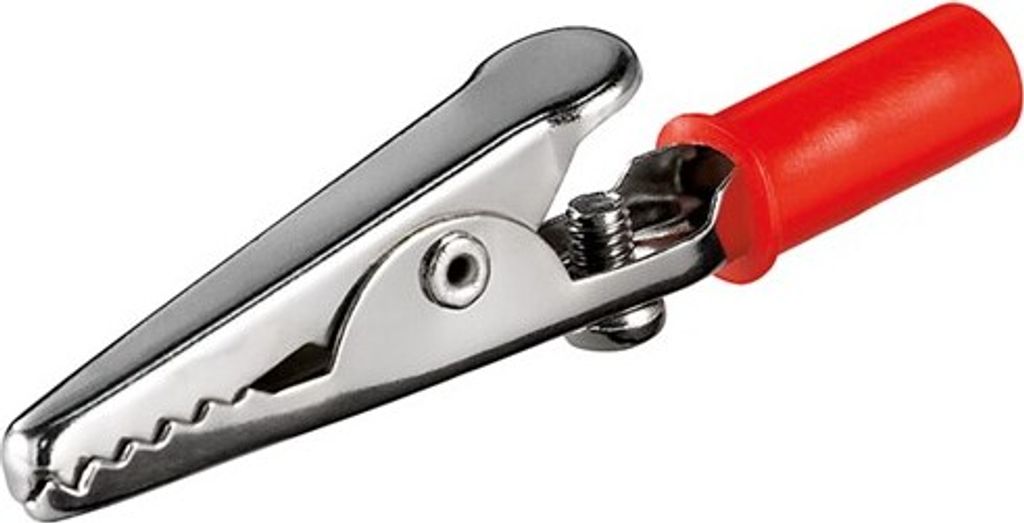 goobay Krokodilklemme mit Schraube rot 55 mm (Bulk) Produktbild 