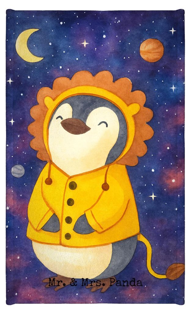 Mr. & Mrs. Panda Gästehandtuch Löwe Astrologie Design - Weiß - Geschenk, badezimmer handtuch, Sternzeichen, Klein, Tierkreiszeichen, Kleines, Ge...