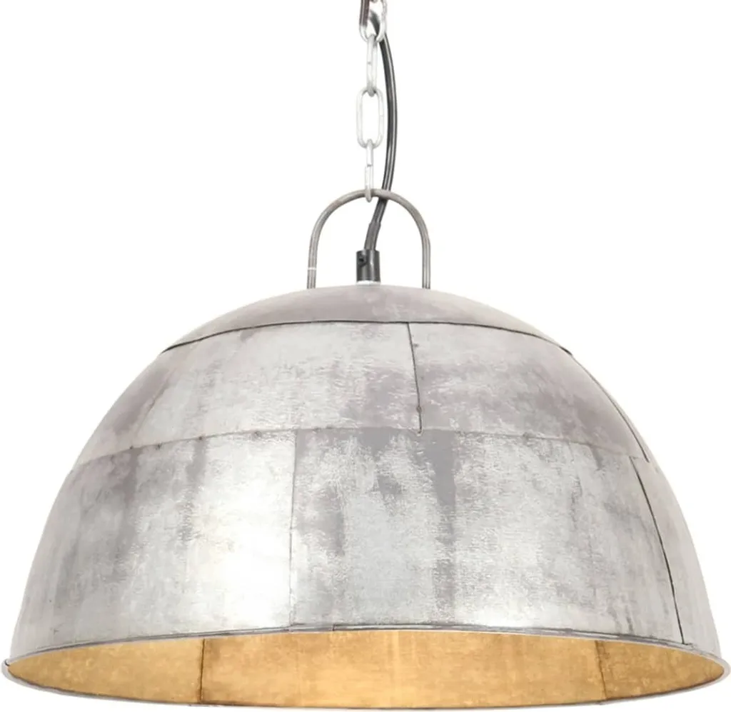 Sospensione Industriale Argentata 41 cm E27 - Qualità The Living Store